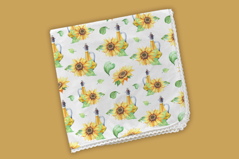 watercolor-sunflower-and-chamomile-patterns