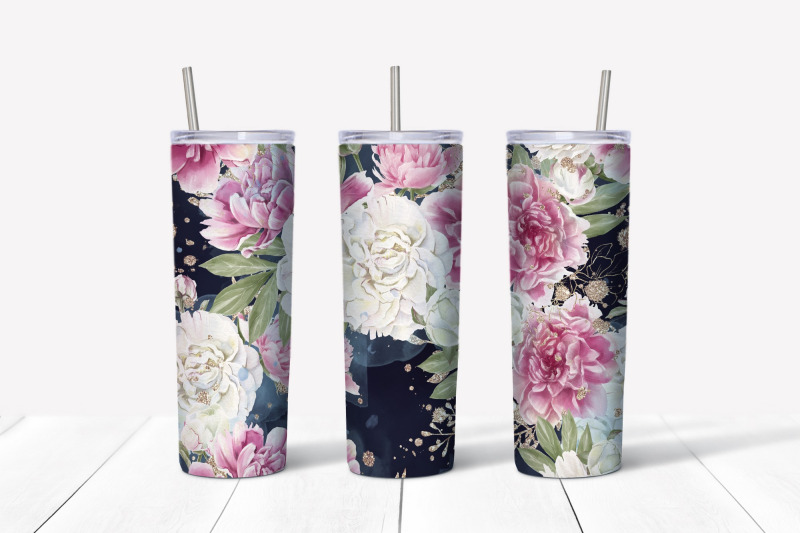 flowers-peonies-sublimation-design-skinny-tumbler-wrap-design