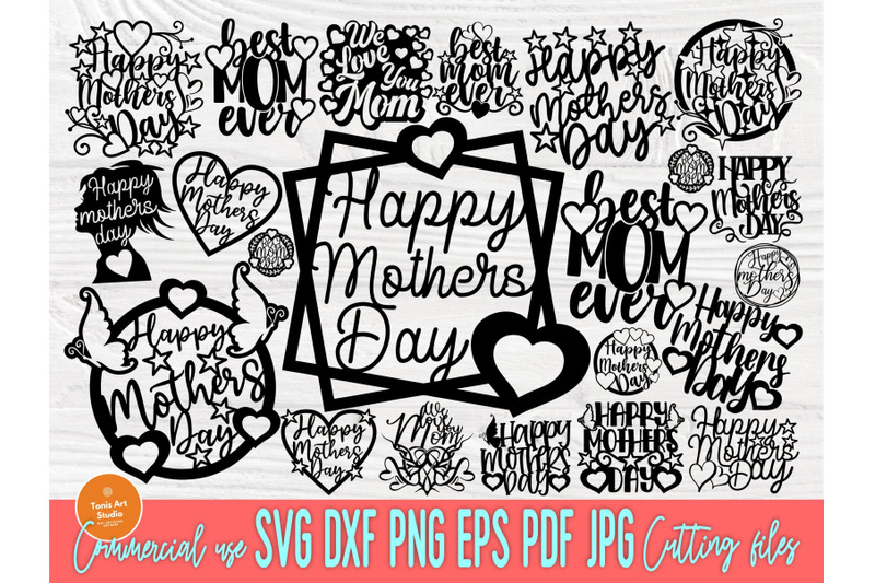 Happy Mothers Day SVG, Cake Topper Svg, Png, Dxf By TonisArtStudio