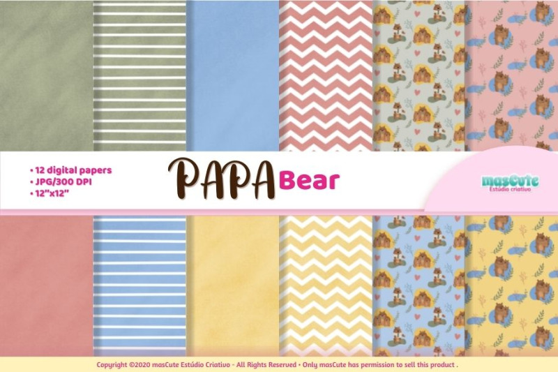 papa-bear-digital-paper-dad