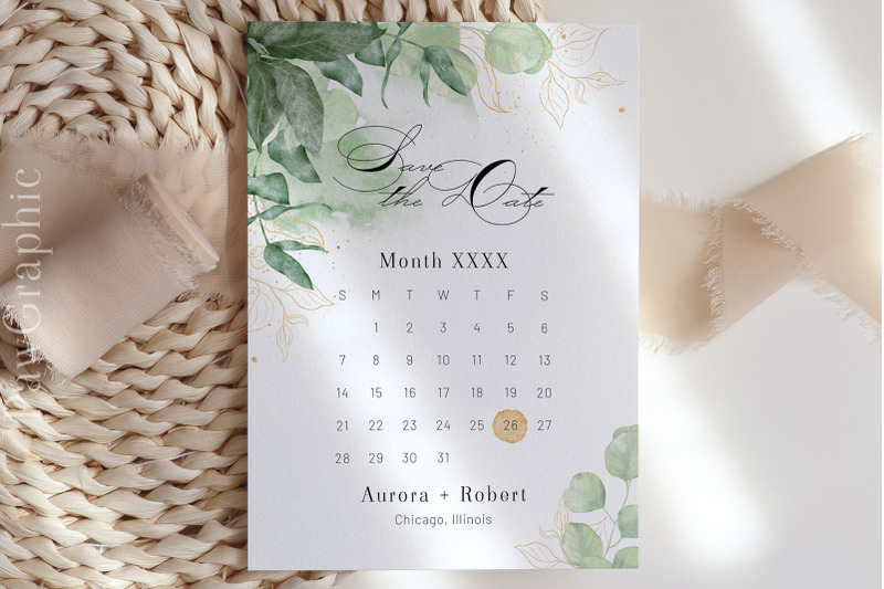 save-the-date-template-calendar-greenery-wedding-announcement-card