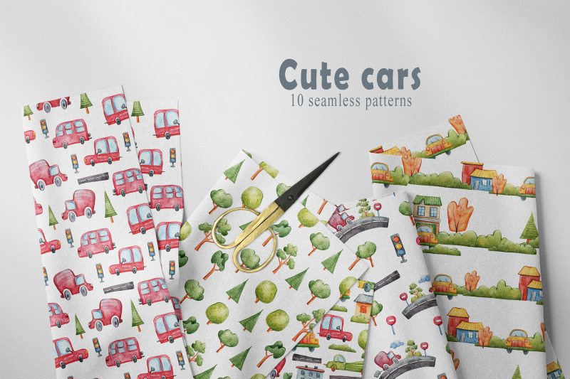 watercolor-kids-cars-seamless-patterns-10-seamless-files
