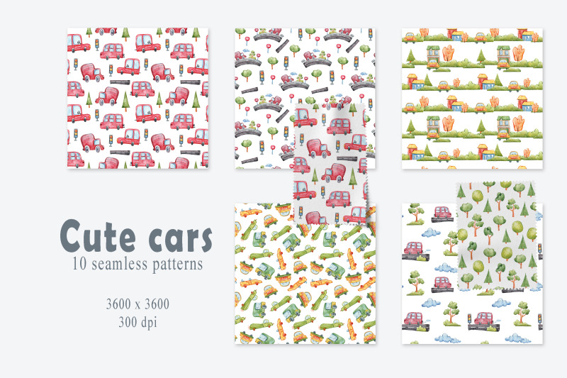 watercolor-kids-cars-seamless-patterns-10-seamless-files