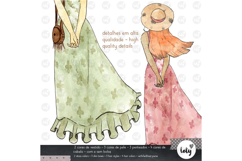 boho-girls-watercolor-clipart