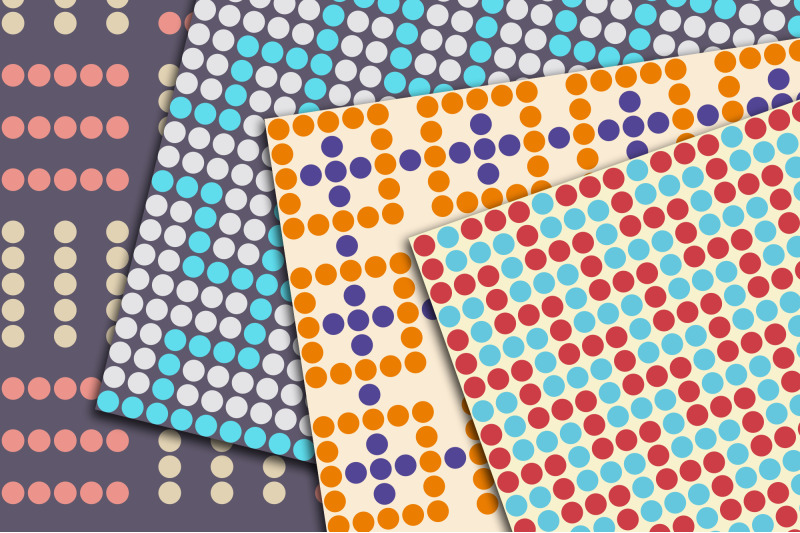 10-dots-seamless-color-vector-patterns