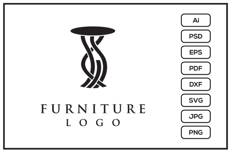 furniture-logo-with-accent-table-design-illustration