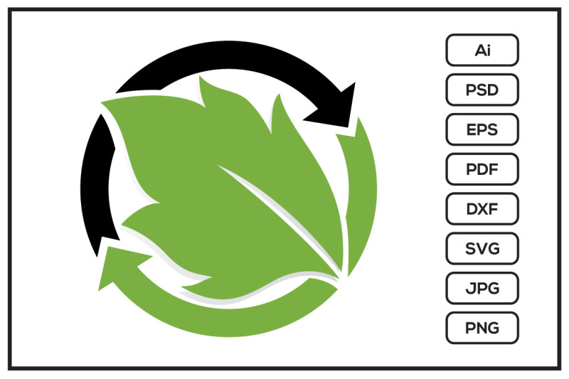 recycling-eco-green-leaf-logo-design-illustration