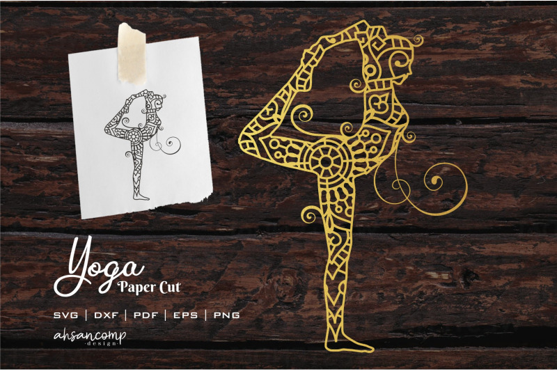 yoga-4-paper-cut-vector-illustration