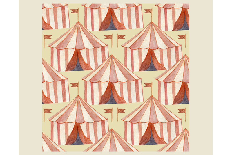 decorative-paper-vintage-circus-tent-watercolor-digital-pattern-clipa