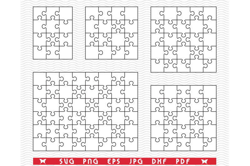 svg-five-white-puzzles-jigsaw-separate-piece-digital-clipart