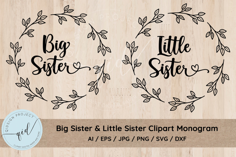 big-sister-amp-little-sister-clipart-svg