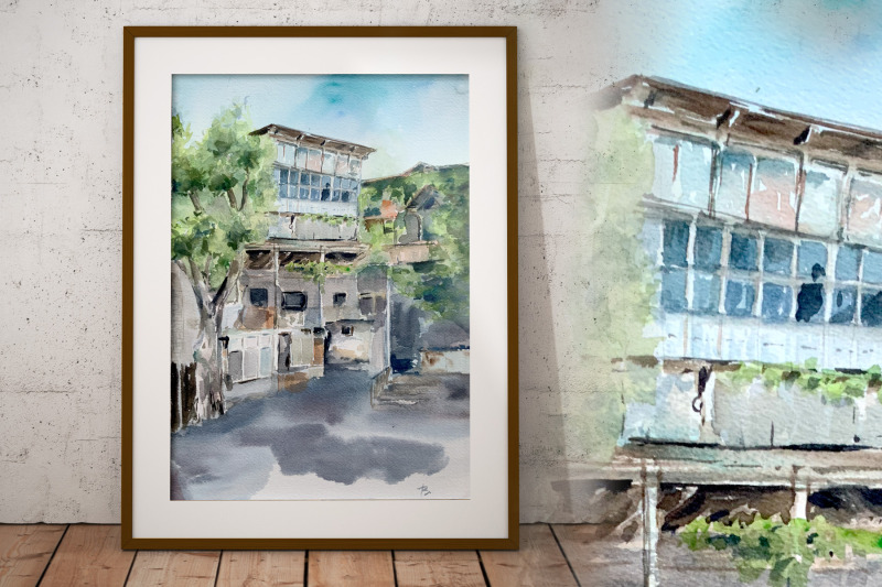 old-tbilisi-watercolor-print