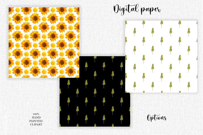 sunflower-digital-scrapbook-paper-seamless-sunflower-patter