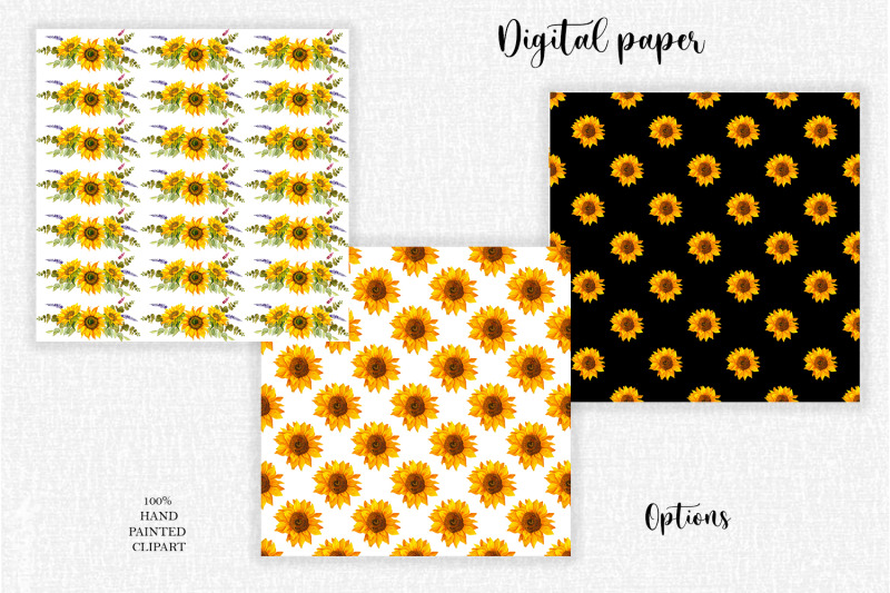 sunflower-digital-scrapbook-paper-seamless-sunflower-patter