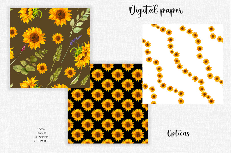 sunflower-digital-scrapbook-paper-seamless-sunflower-patter