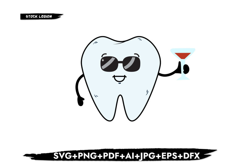 tooth-having-a-drink-svg