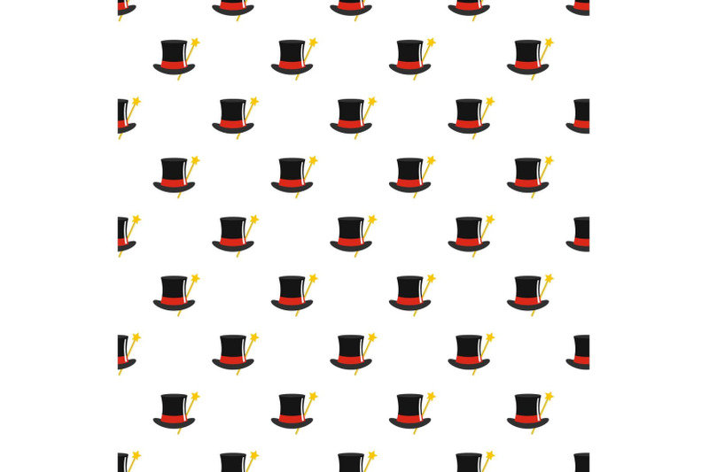 hat-with-wand-pattern-seamless