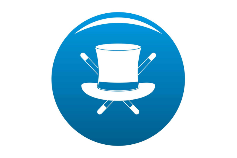 hat-with-a-stick-icon-blue-vector