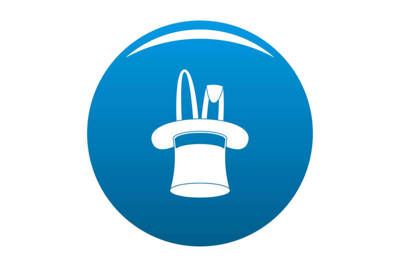 hat-with-rabbit-icon-blue-vector