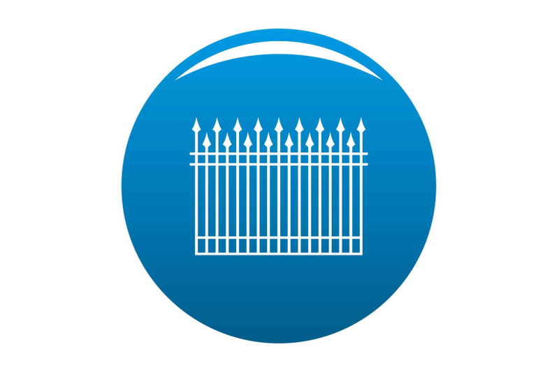 fence-with-metal-rod-icon-blue-vector