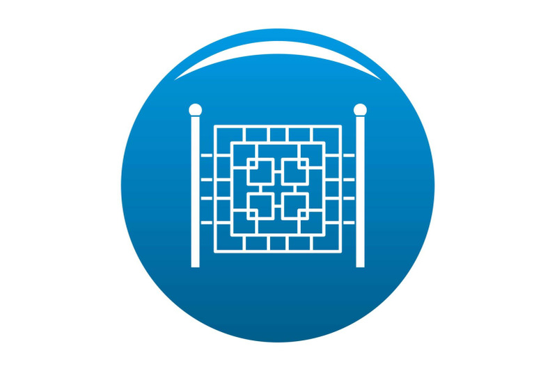 fence-with-metal-square-icon-blue-vector