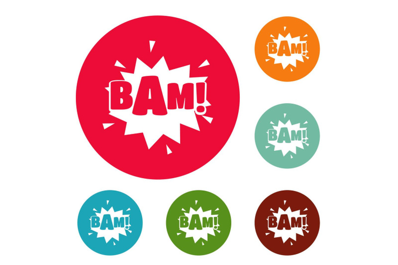 comic-boom-bam-icons-circle-set-vector