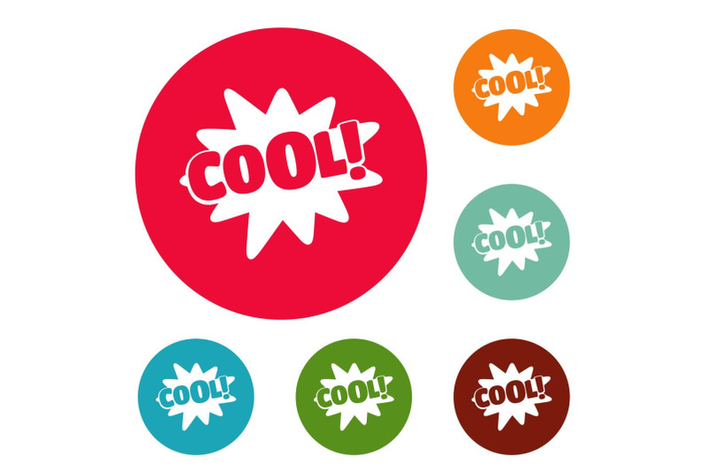 comic-boom-cool-icons-circle-set-vector