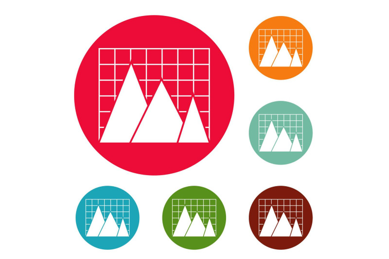 business-chart-icons-circle-set-vector