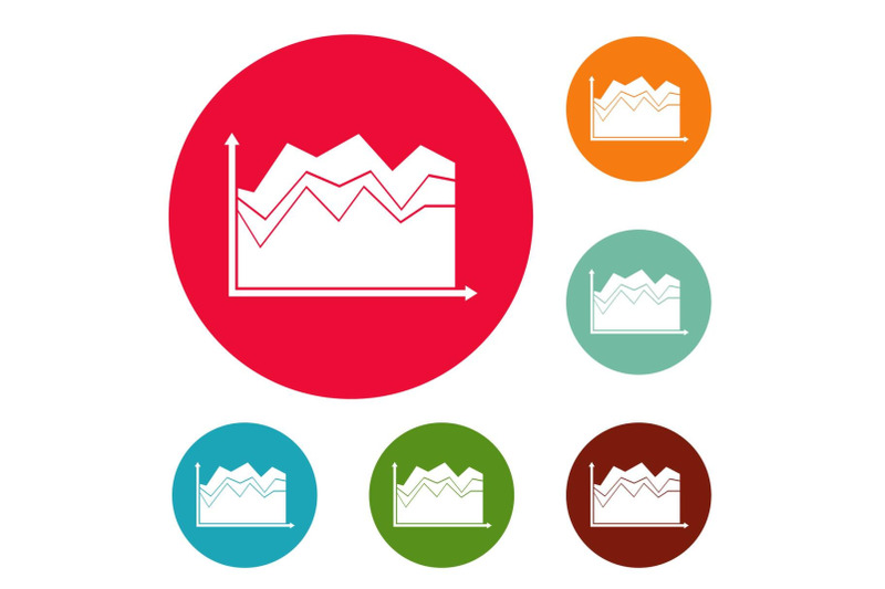 business-graph-icons-circle-set-vector