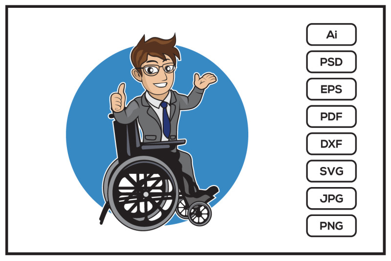 cartoon-a-disabled-person-sitting-in-wheelchair-design-illustration