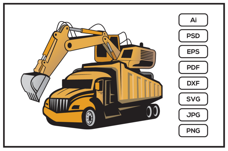 a-truck-loading-excavator-design-illustration