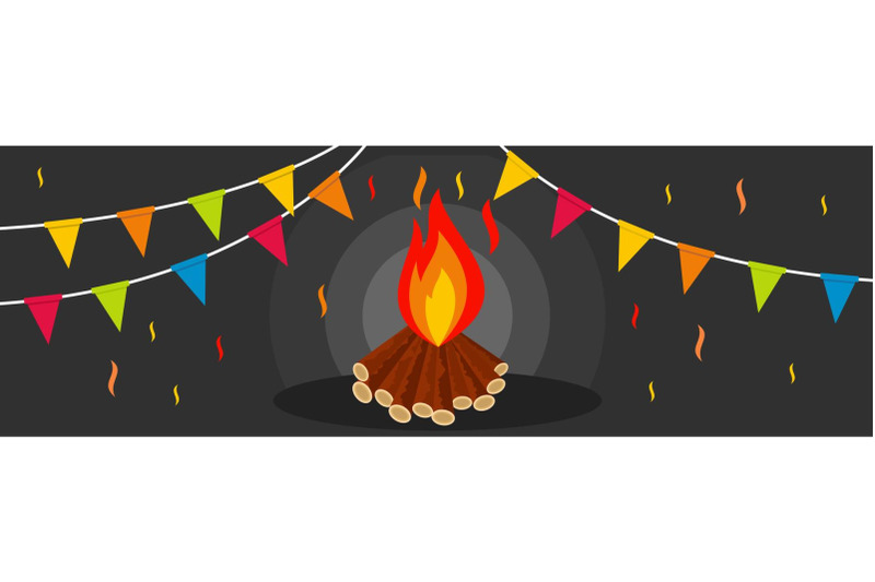 lohri-bonfire-banner-flat-style