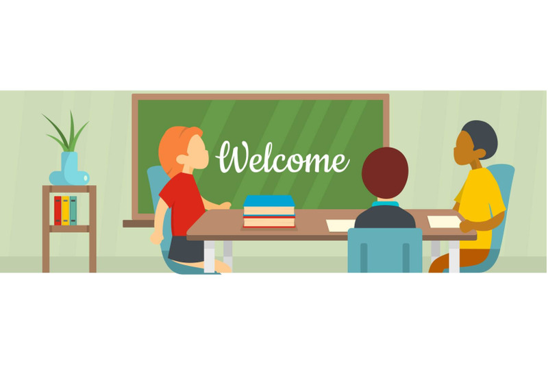 welcome-school-banner-flat-style