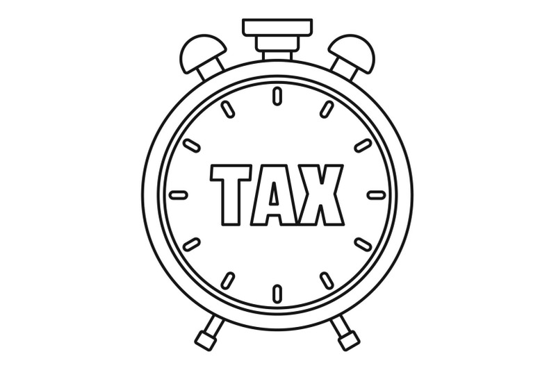 time-tax-icon-outline-style