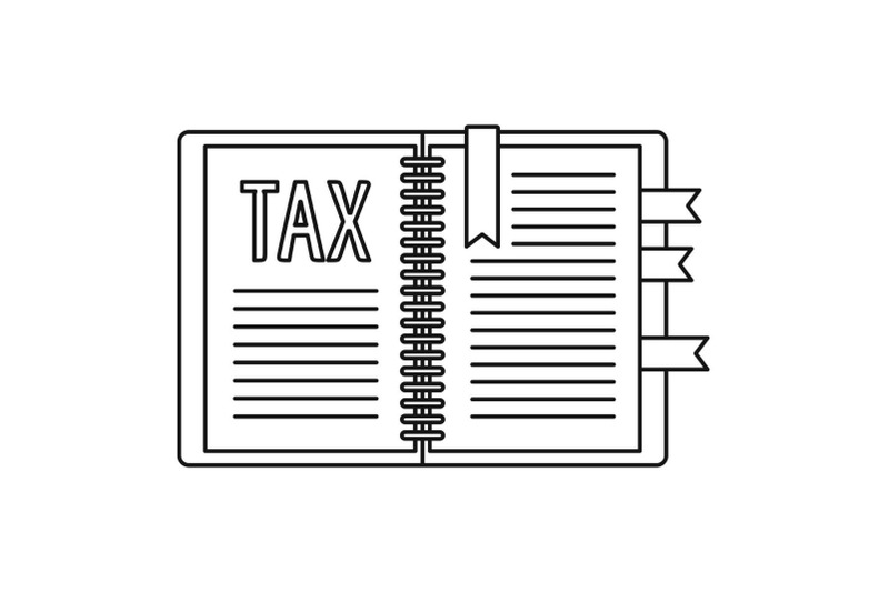 book-tax-icon-outline-style