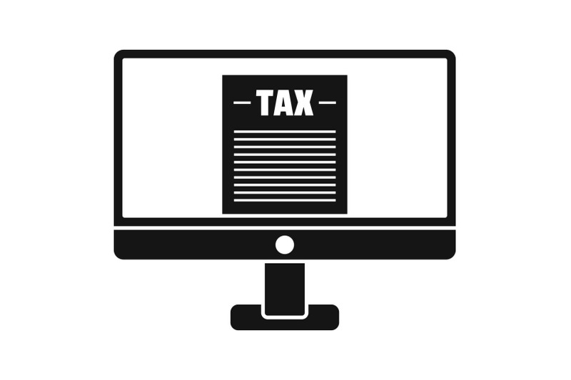 tax-by-computer-icon-simple-style