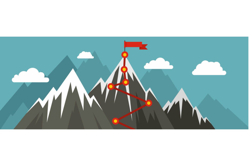 mountain-route-banner-flat-style