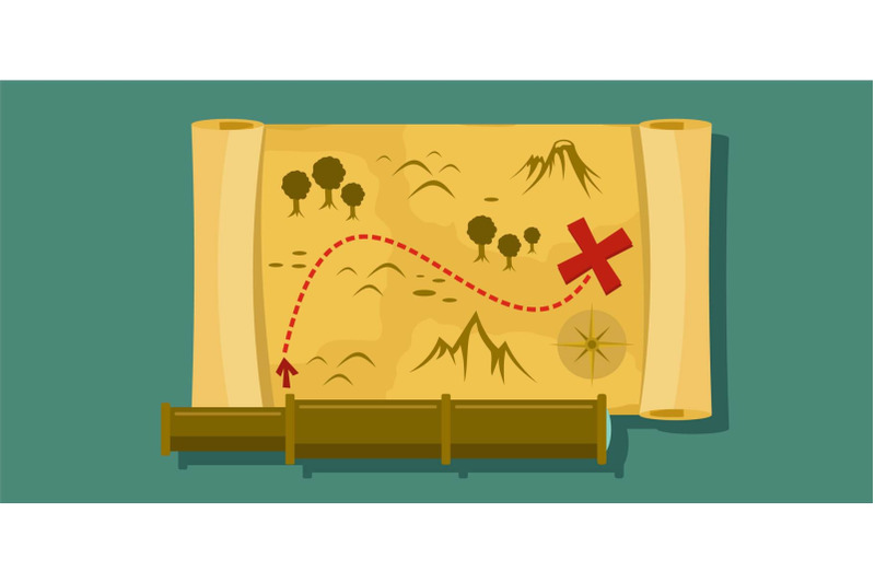 map-banner-flat-style