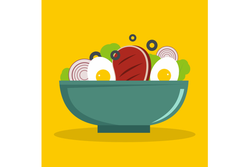 egg-salad-icon-flat-style