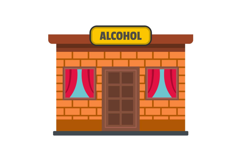 alcohol-shop-icon-flat-style