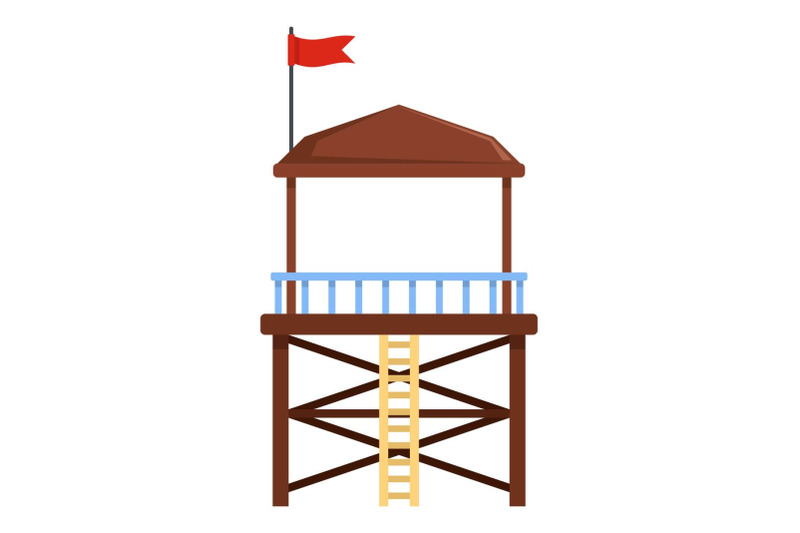 rescue-tower-icon-flat-style
