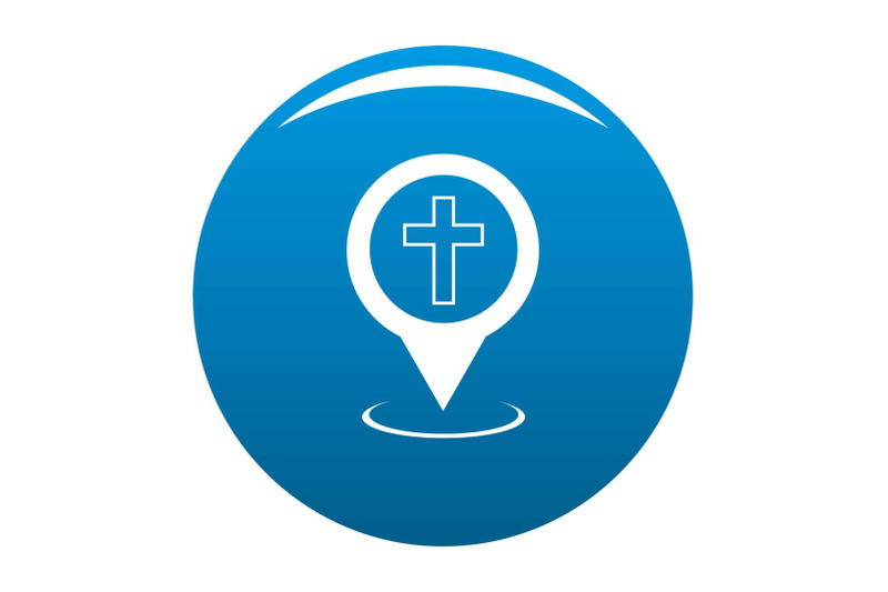 church-map-pointer-icon-blue-vector