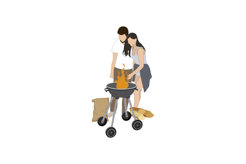 couple-cook-bbq-grill-barbecue-party-vector