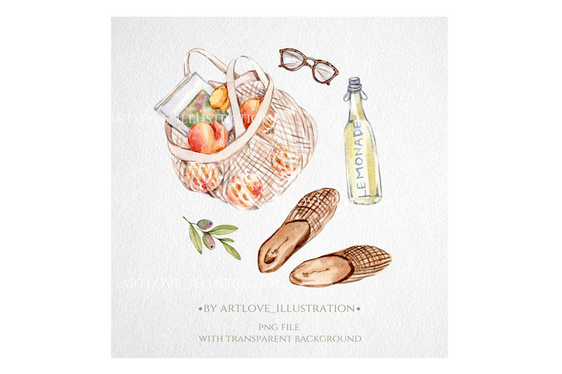 watercolor-summer-nature-picnic-illustration