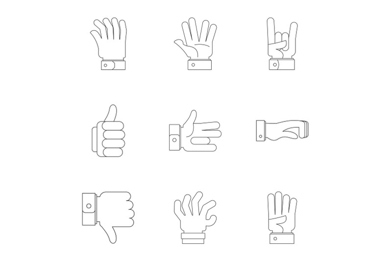 sign-board-icons-set-outline-style