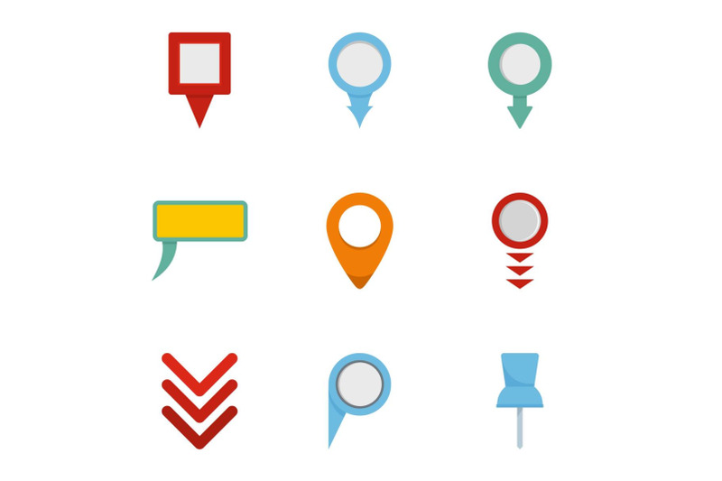 gps-pointer-icons-set-flat-style