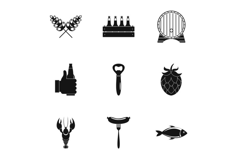 light-food-icons-set-simple-style