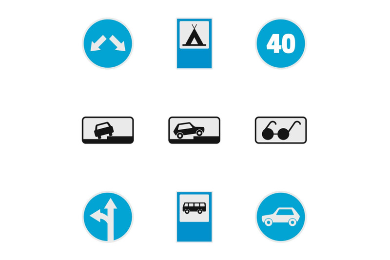 traffic-signal-icons-set-flat-style