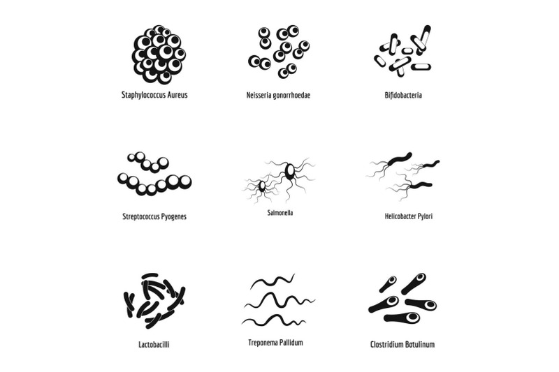 pathogen-icons-set-simple-style