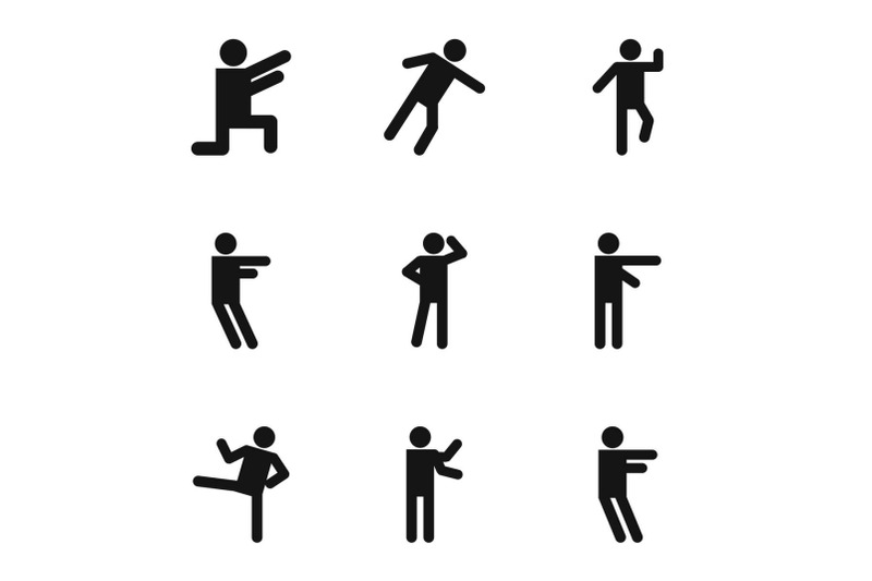 movement-icons-set-simple-style